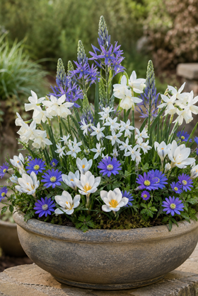 Woodland Whites & Blues Bulb Lasagne Collection